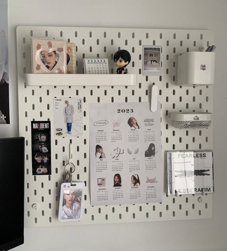 kpop pegboard anime Kpop Pegboard, Windows To The Soul, Lashes Mascara, Desk Makeover, Dekorasi Kamar Tidur, Room Redesign, Pinterest Room Decor, Study Room Decor, Room Deco