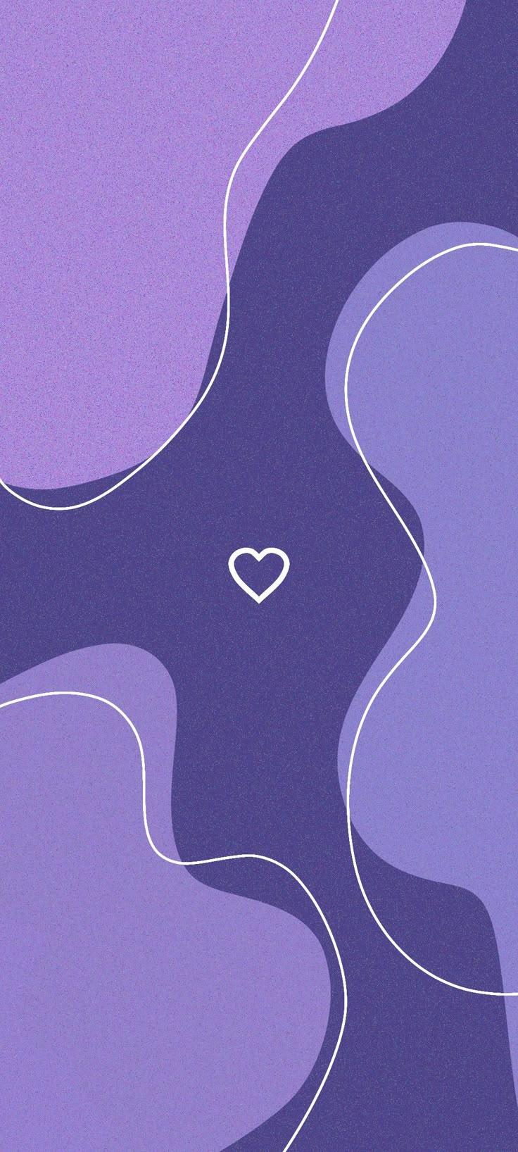 an abstract purple background with white lines and a heart in the middle on top of it