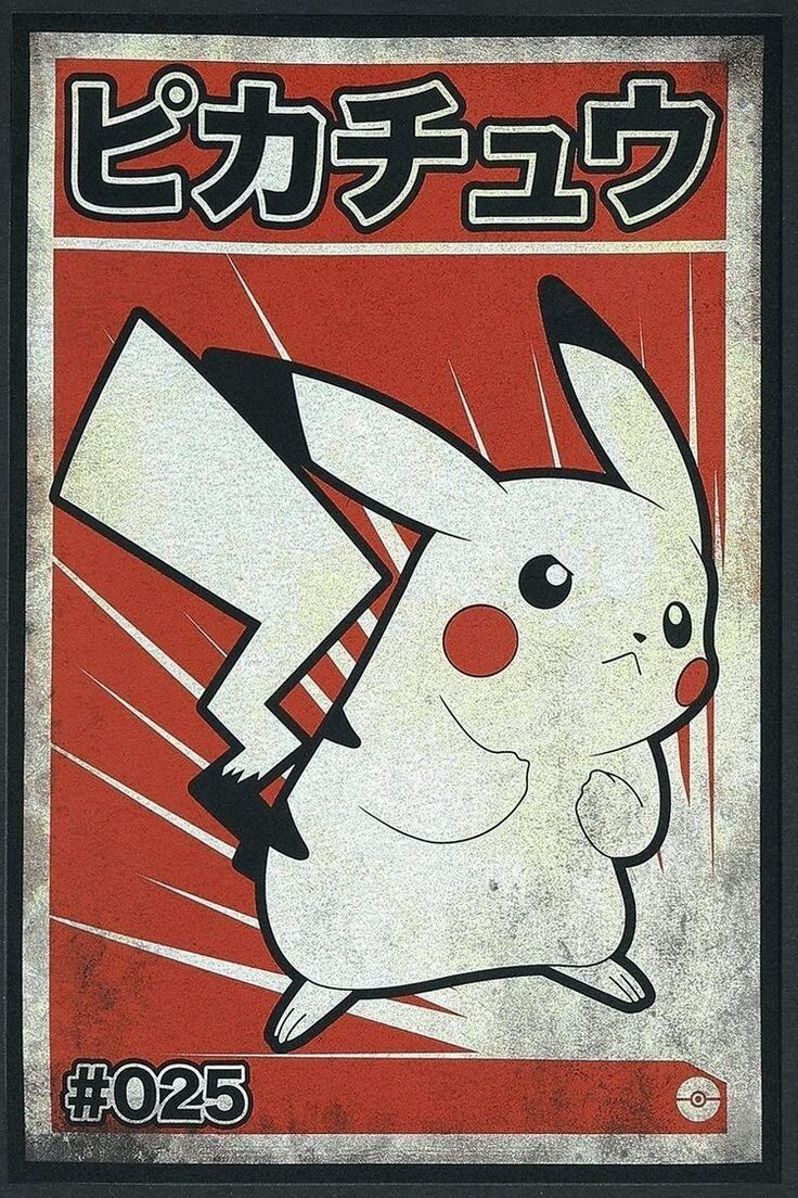 a poster with an image of a pikachu