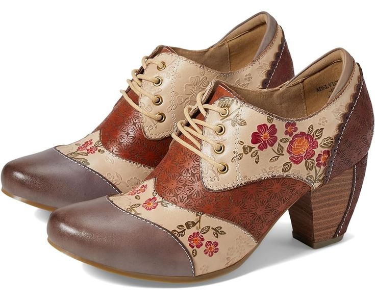 Unique Fashion Accessories, L’artiste Shoes, L'artiste Shoes, Fantasy Shoes, Whimsical Shoes, L'artiste By Spring Step, Oxford Boots, Pattern Shoes, Spring Step Shoes