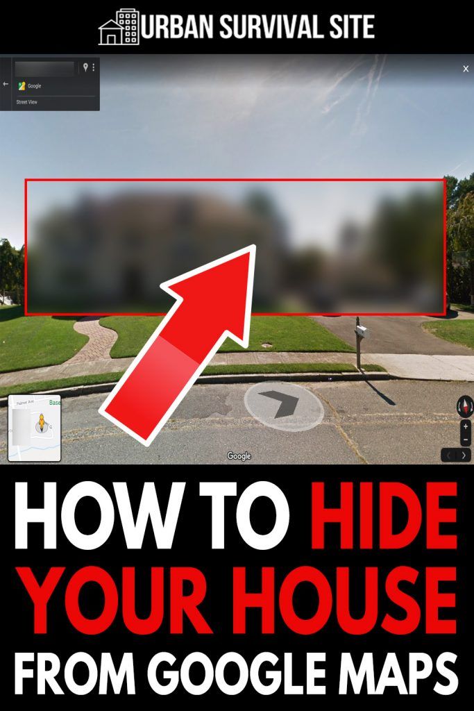 an image of a street with the words how to hide your house from google maps