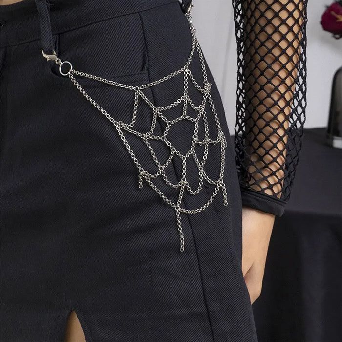 Material: Zinc Alloy Spidercore Aesthetic, European Gothic, Chain Harness, Pant Chains, Silver Jewelry Diy, Bead Projects, Goth Jewelry, Style Aesthetic, Grunge Aesthetic