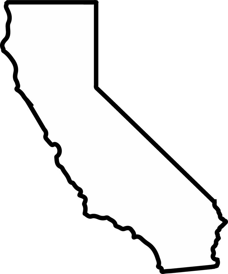 a black and white outline of the state of california