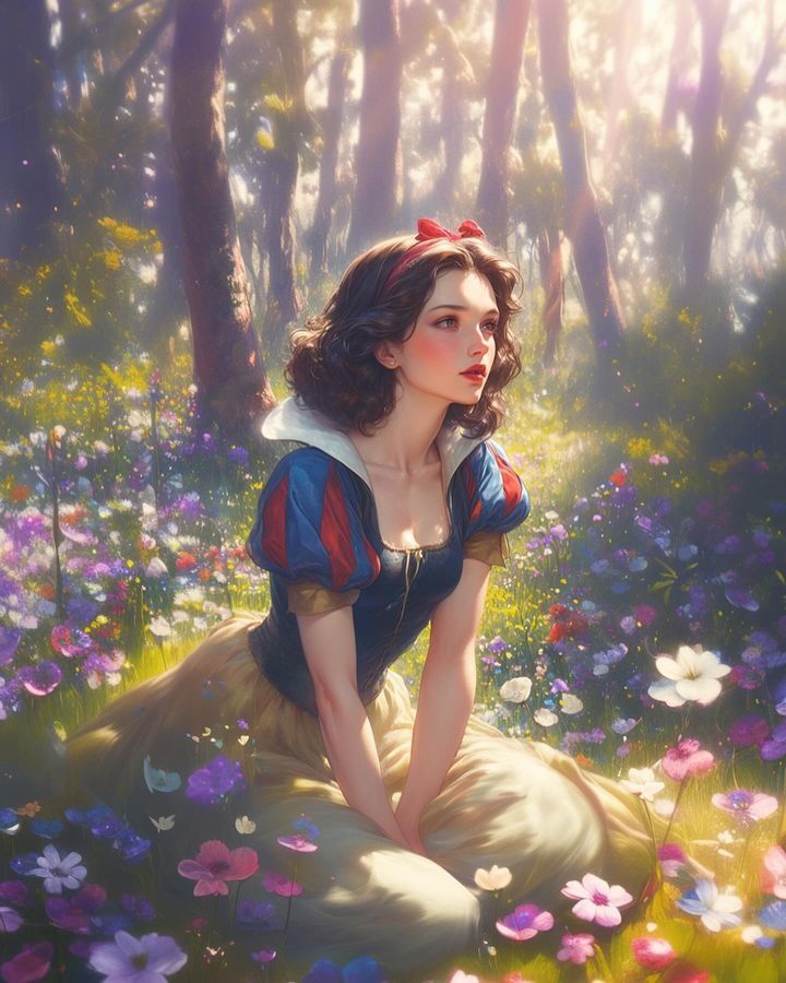 Snow White Painting, Snow White Fanart, Snow White Aesthetic, Snow White Disney Princess, Disney Princess Aesthetic, Dreamy Scenery, Fairytale Disney, Snow White Art, Disney Character Art