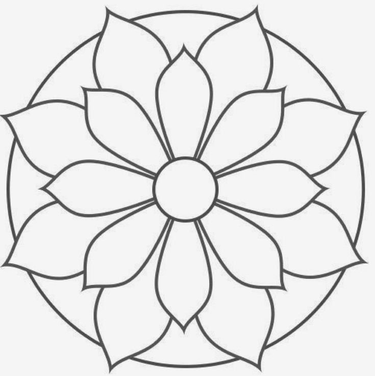 a flower with leaves in the center on a white background coloring pages, coloring sheets, coloring