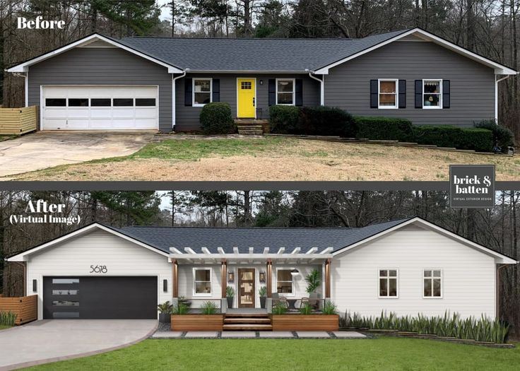 before and after pictures of a house in the process of remodeling it