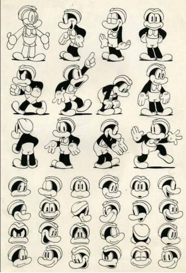 an old mickey mouse character sheet from the 1950's