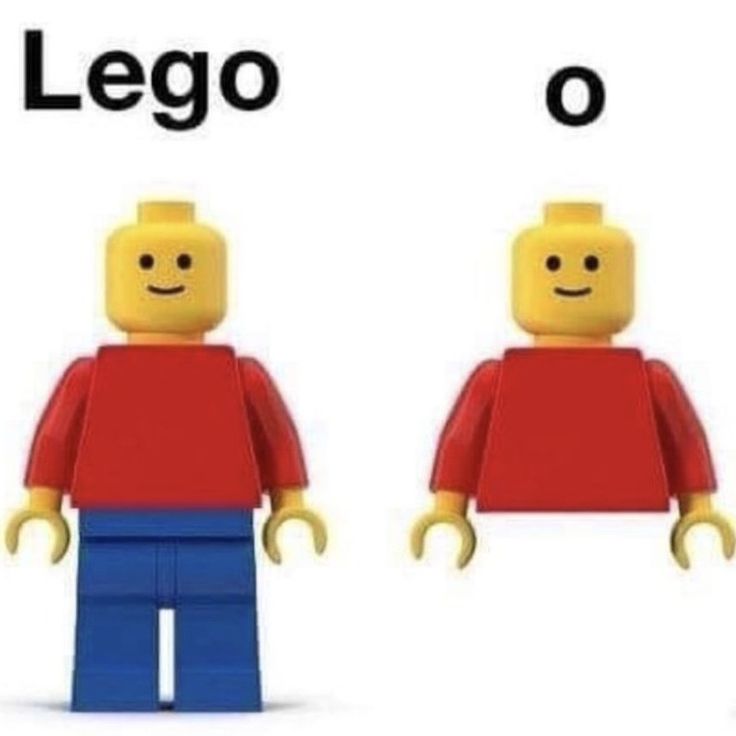 two legos are shown with the words lego o and one is in front of them