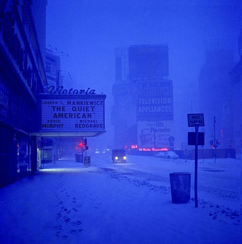 the street is covered in snow and ice