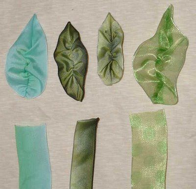 several different types of green and blue ribbons