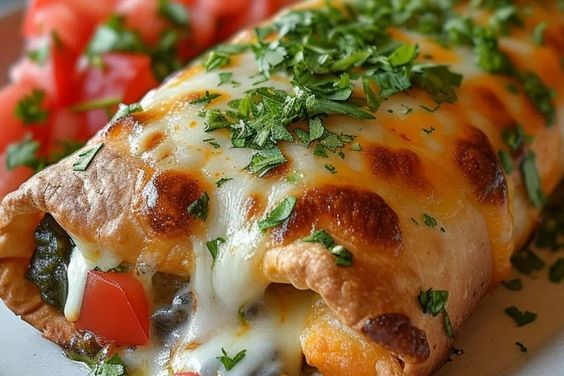 a close up of a piece of pizza on a plate with tomatoes and parsley