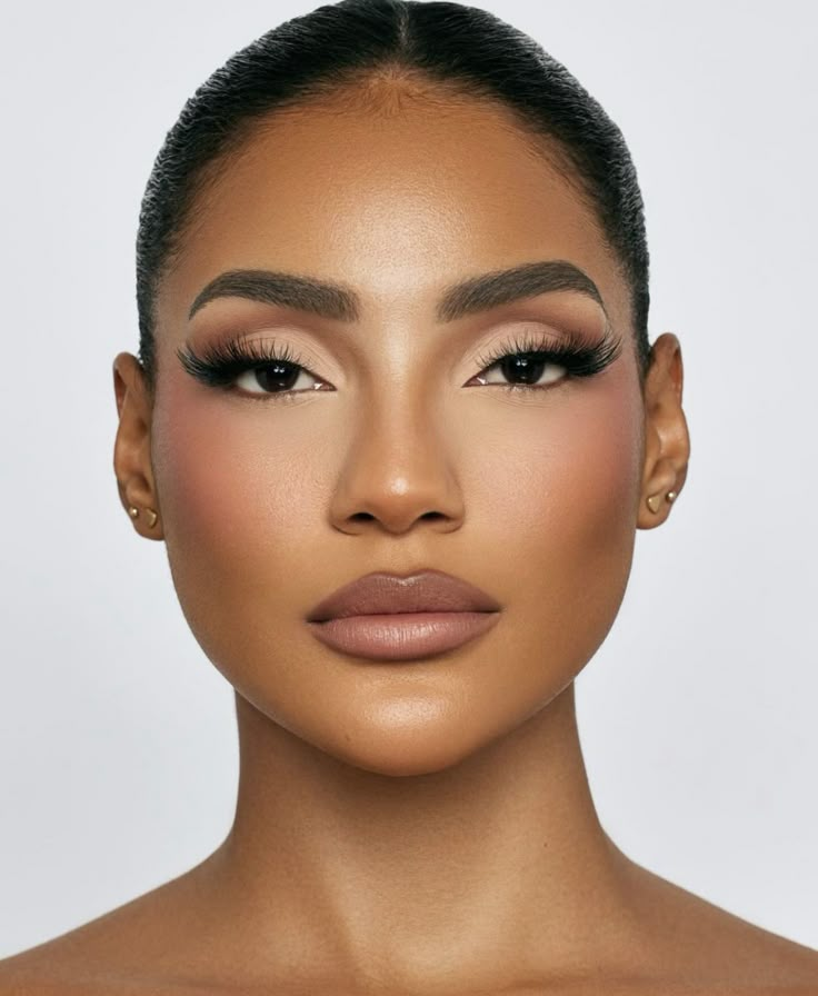 Full Coverage Glam Makeup, Engagement Shoot Makeup Black Women, Goddess Makeup Look Black Women, Neutral Wedding Makeup, Corporate Makeup, Client Makeup, Maquillage Yeux Cut Crease, Pageant Makeup, Brown Skin Makeup