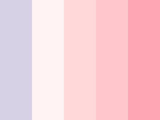 pastel color swatches from pink to purple, with white and light blue in the middle