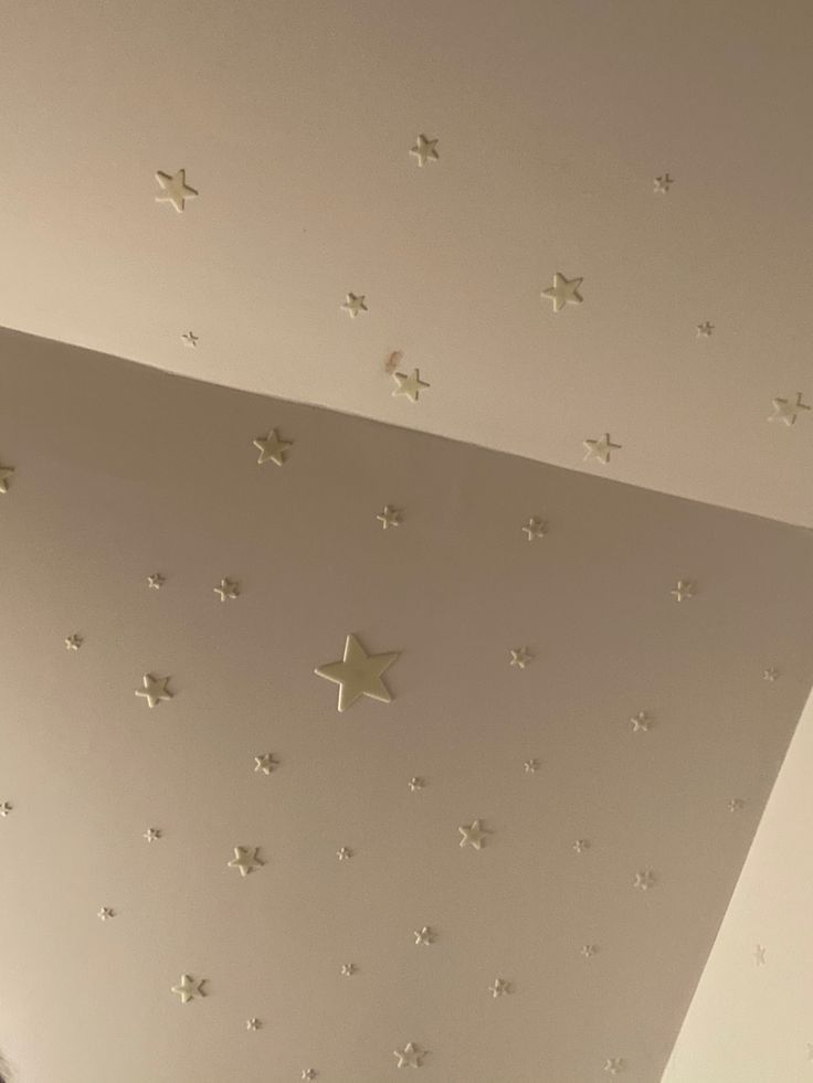 the ceiling is decorated with white stars