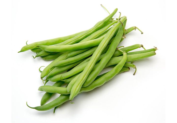 green beans on a white background