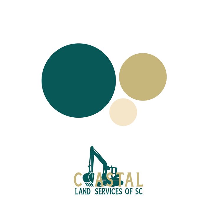 the logo for cavaldal land services of sc, with an excavator and