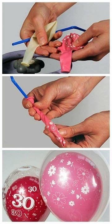 three pictures showing how to decorate balloons with fondant