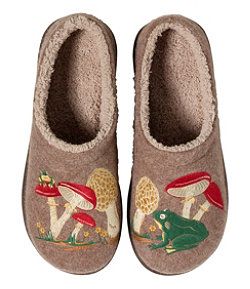 #LLBean: Women's Daybreak Scuffs, Motif Mushroom Frog, Wool Clogs, Clog Style, Nature Motifs, Fleece Socks, Colorful Nature, Clogs Style, Star Shoes, Liner Socks