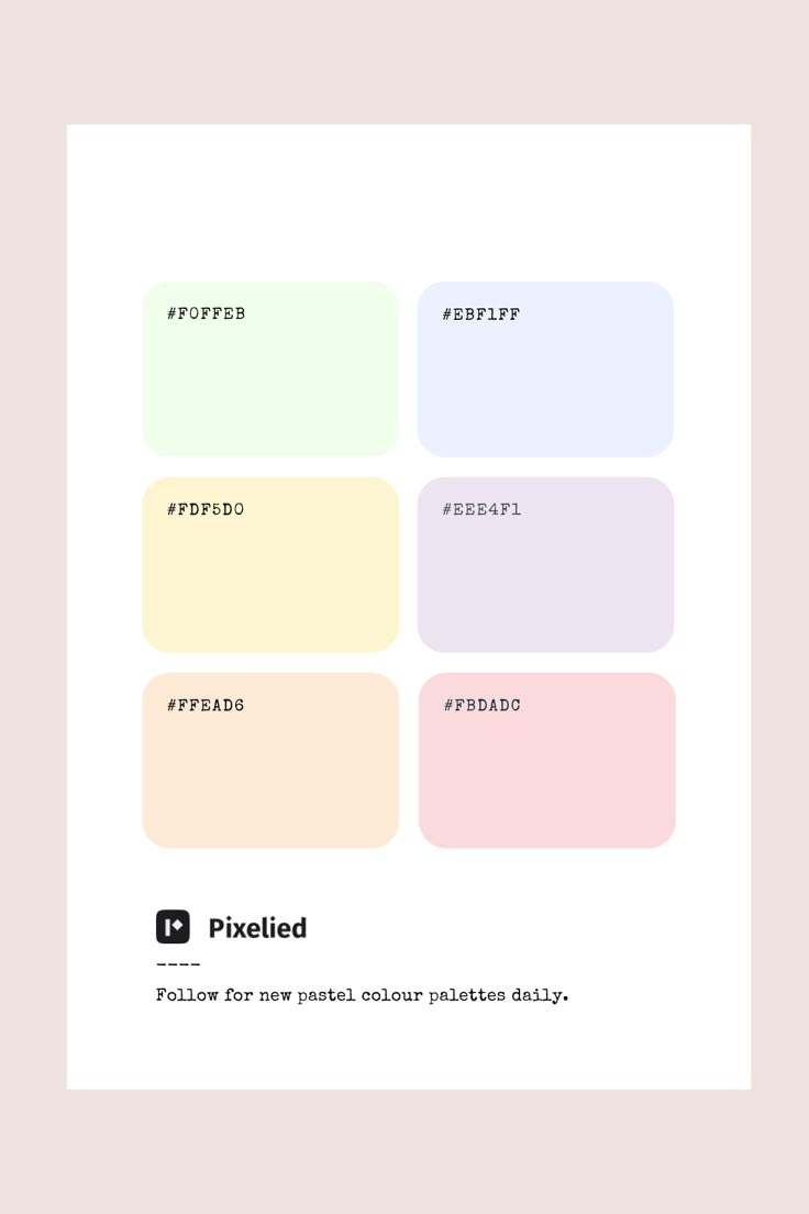 the color scheme for pixelfied is shown in pastel, yellow and pinks