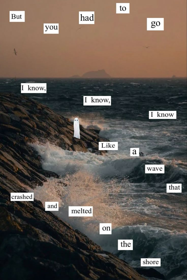 an ocean scene with the words i know and what to do in each word on it