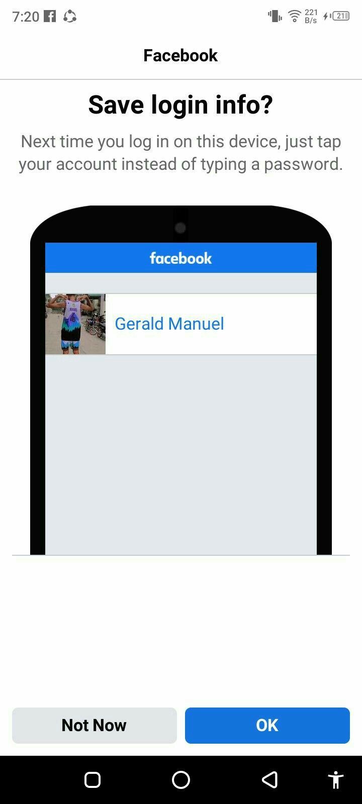 the facebook login screen on an iphone