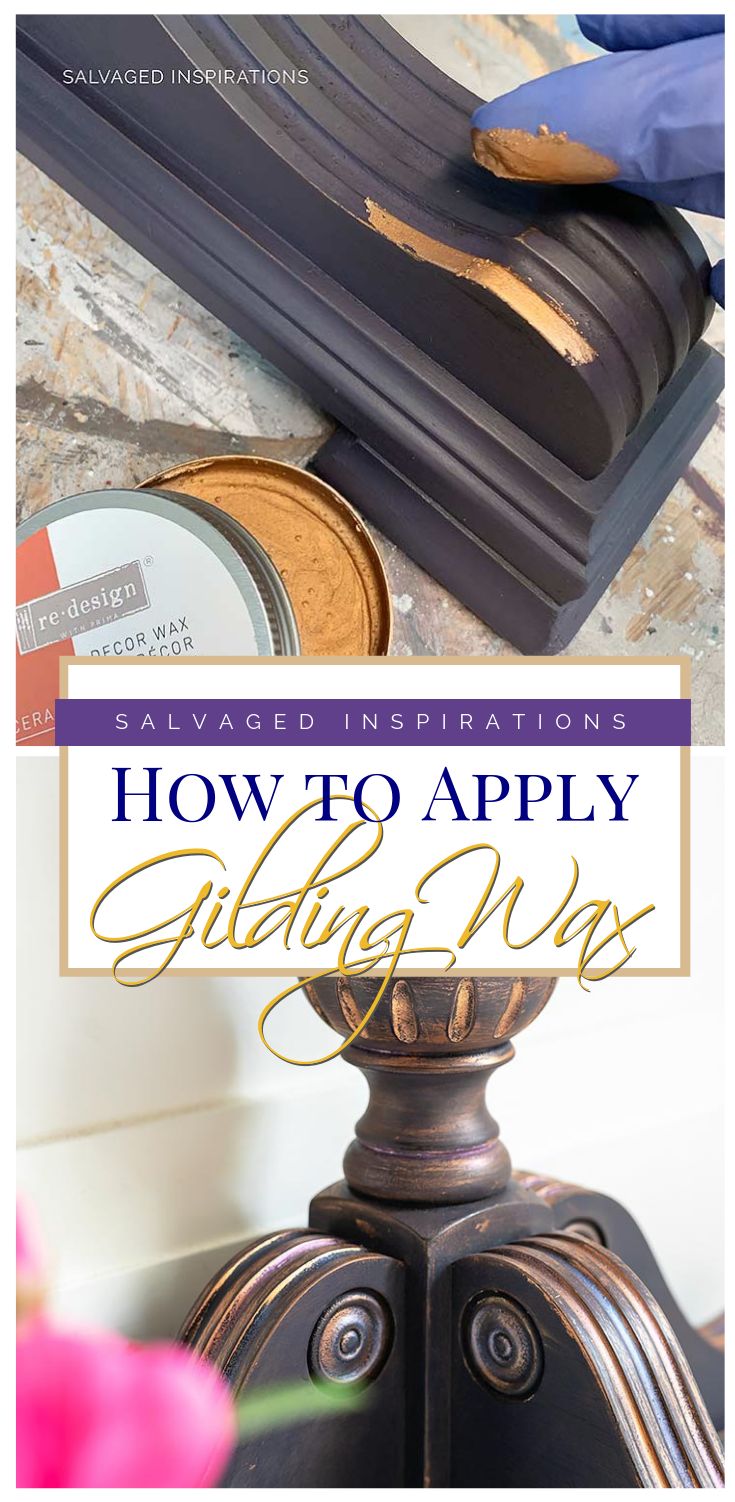 how to apply gliding wax on furniture with text overlay that reads, how to apply gliding wax