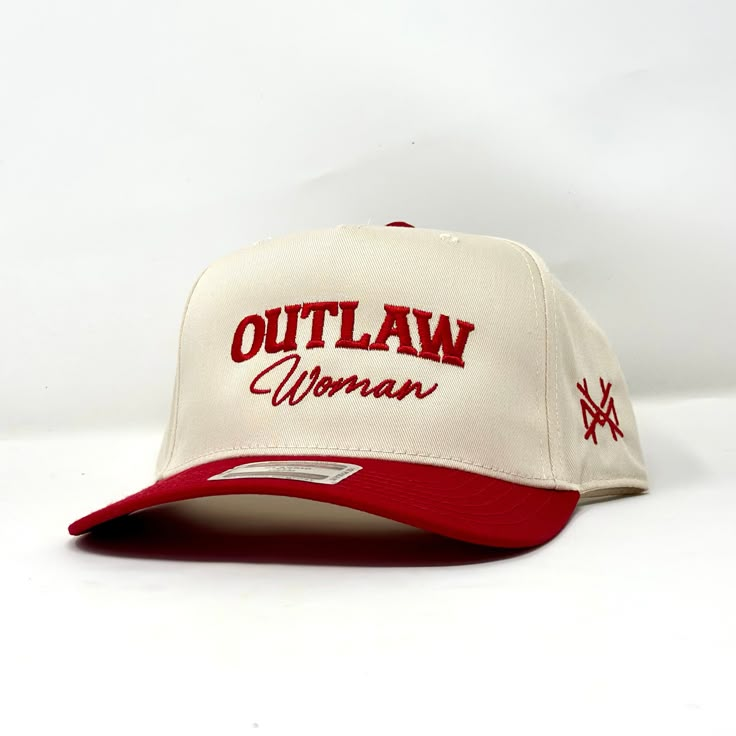 Introducing the 'Outlaw Woman Trucker Hat,' the perfect accessory for women who want to make a statement. This trucker hat is made to last, designed with high-quality materials that can endure any outdoor adventure. The hat features a classic trucker style with a curved brim and adjustable snapback closure, making it comfortable and easy to wear. The black mesh backing ensures ample ventilation, keeping you cool even on hot summer days.The front of the hat boasts an embroidered design of an outlaw woman on horseback, flaunting her fearless spirit and free-spirited nature. The contrasting white stitching adds an extra pop of style.Whether you're hitting the trails or running errands around town, this 'Outlaw Woman Trucker Hat' will elevate your outfit while protecting your face from harmful Women Trucker Hat, Western Trucker Hat, Embroidered Trucker Hats, Cute Trucker Hats, Western Trucker Hats, Woman On Horseback, Trendy Trucker Hats, Baseball Hats For Women, Golf Fits