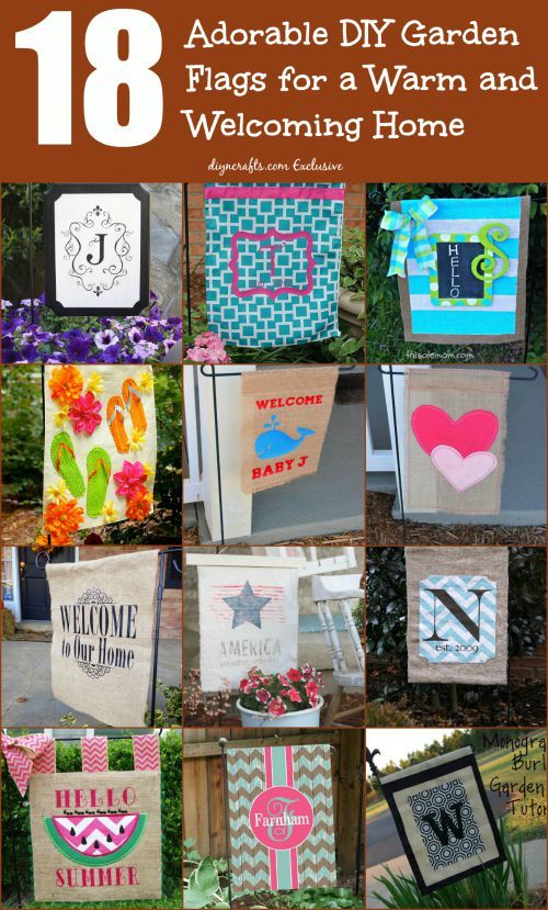 the front cover of an outdoor diy garden welcome home sign, with images of different items