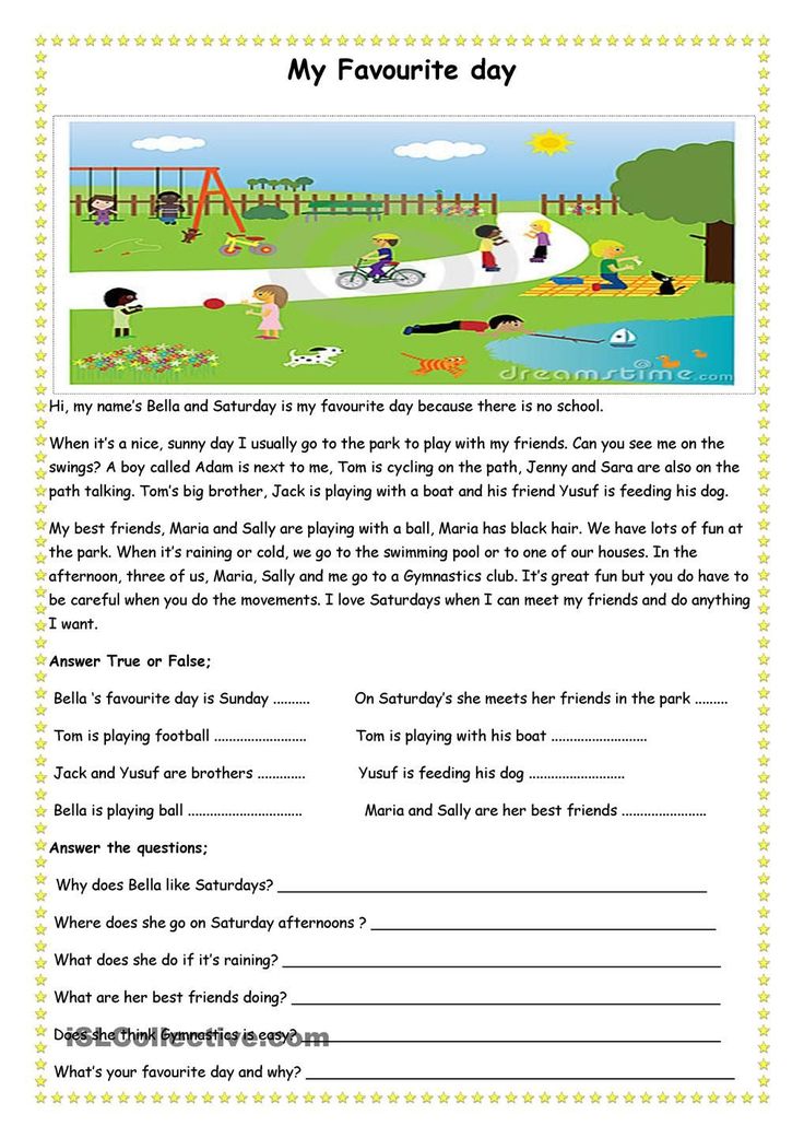 a printable worksheet for children to learn how to play in the park