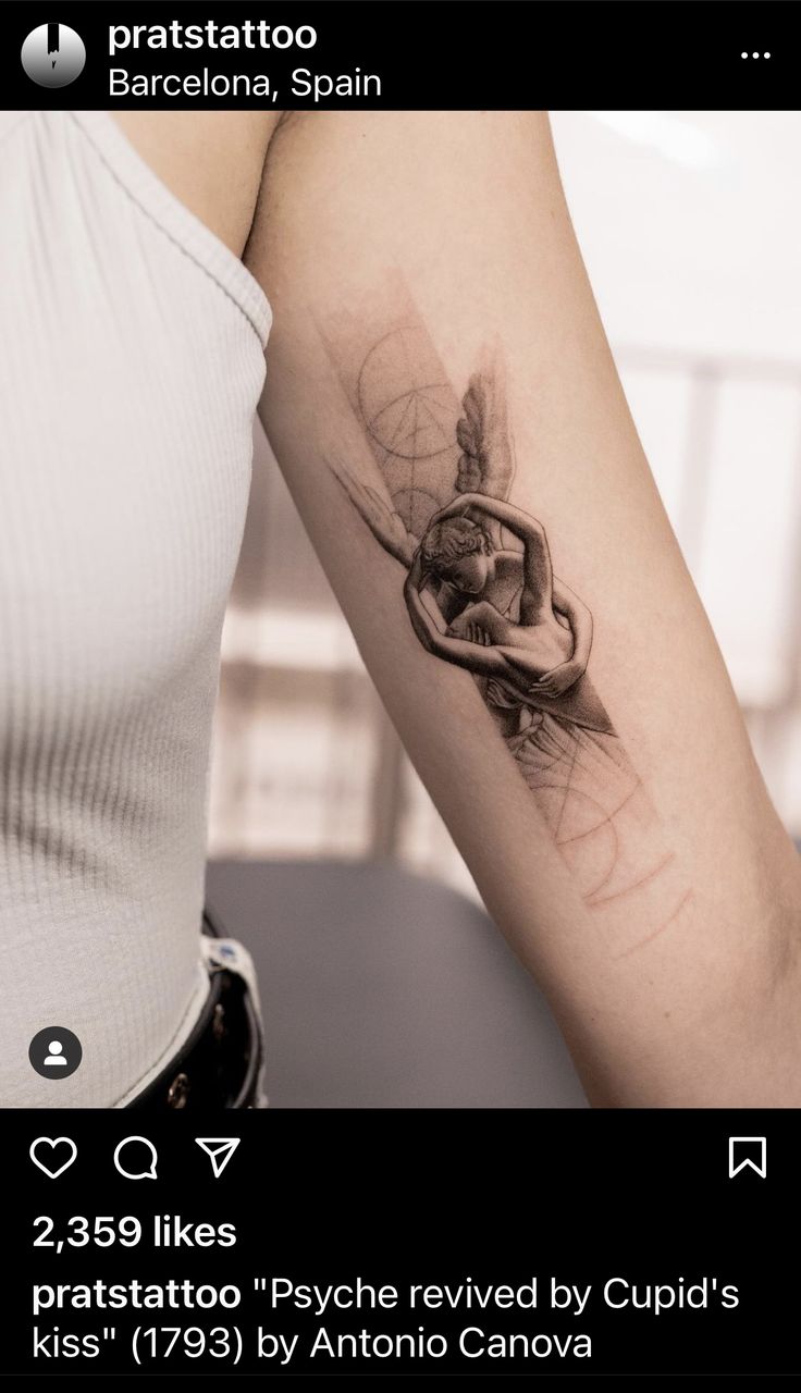 a woman with a tattoo on her arm