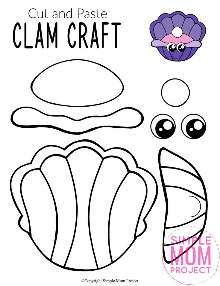 the cut and pastee clam craft is shown