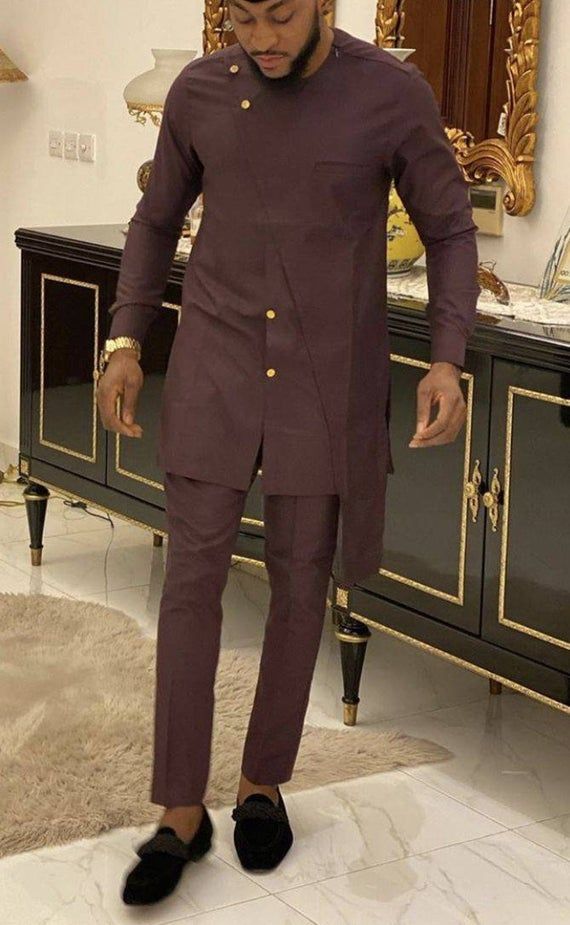 Brown African Wear For Men, Men Senator Styles, Men Senator, African Suits, Groomsmen Outfit, Latest African Wear For Men, Mens Traditional Wear, African Men Clothing, African Wear For Men