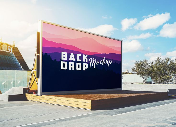 a large billboard with the words back drop on it