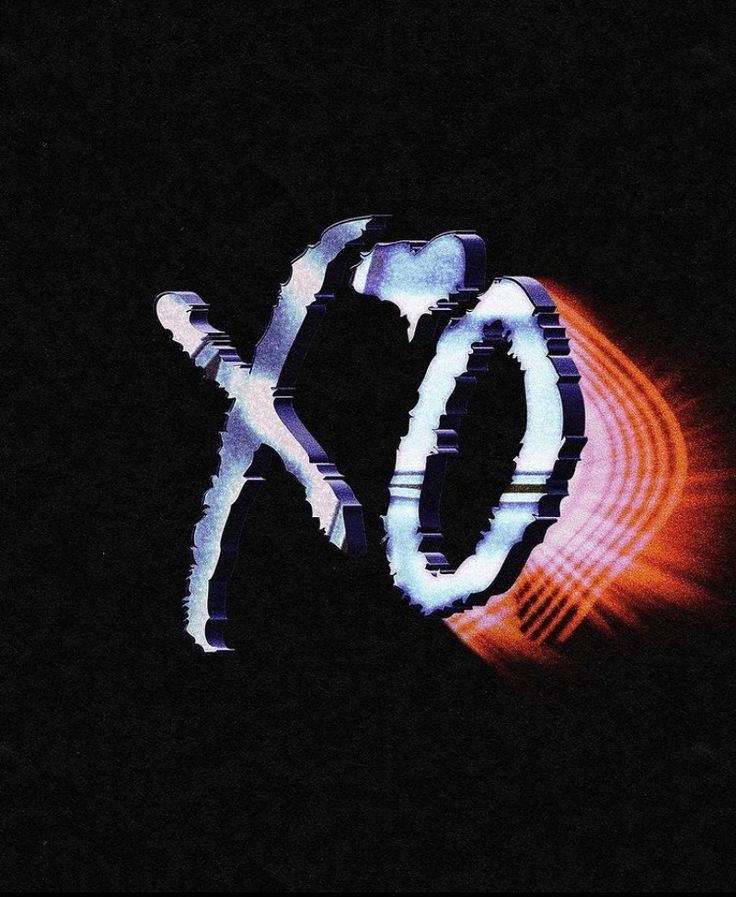 an xo logo is shown in the dark