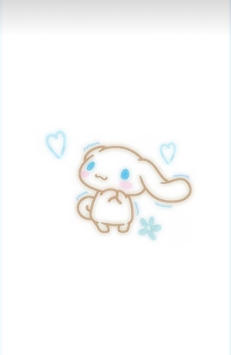 an image of a cute bunny with hearts on it's chest and eyes closed