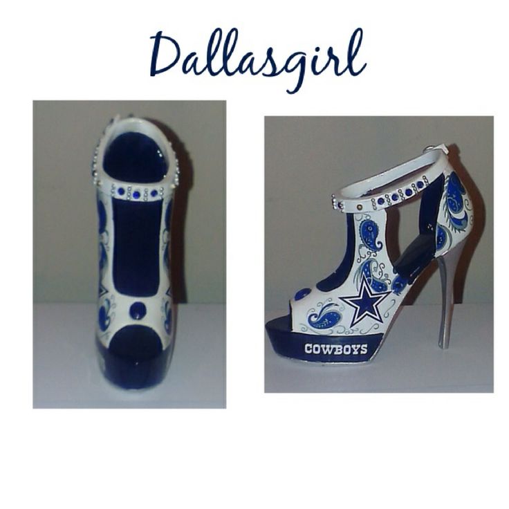 a pair of shoes with the word dallas written in blue and white on them are shown next to each other