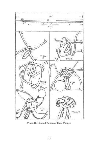 the instructions for making knotted bracelets with rope and knots, in an old book