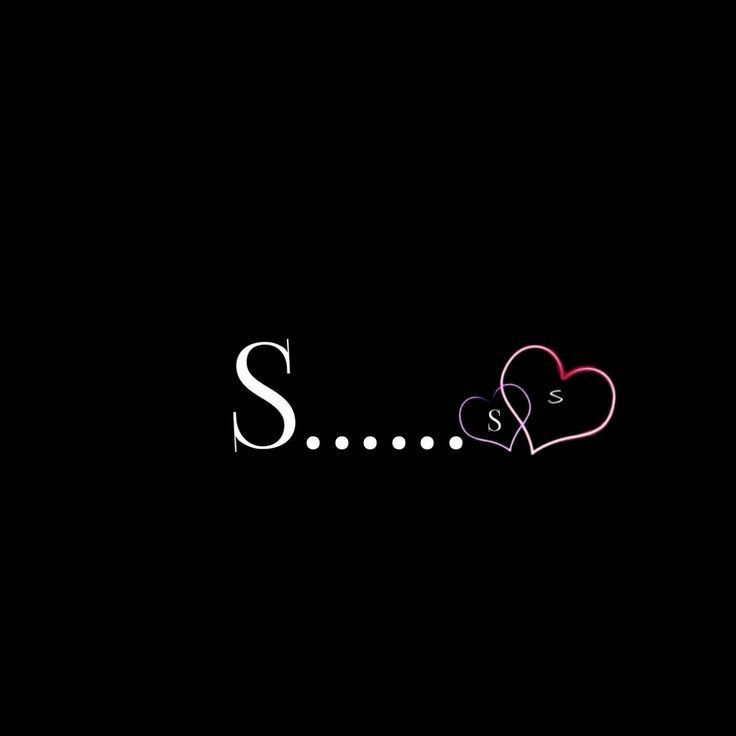 two hearts are in the shape of letters s and w on a black background with white writing