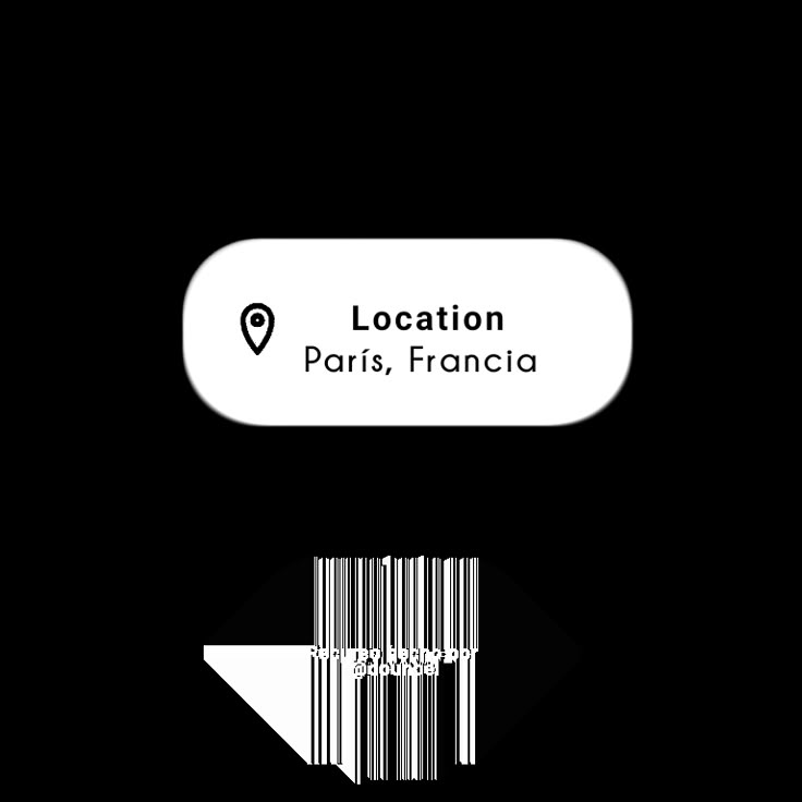 the location sign for paris, france is shown in black on a white sticker