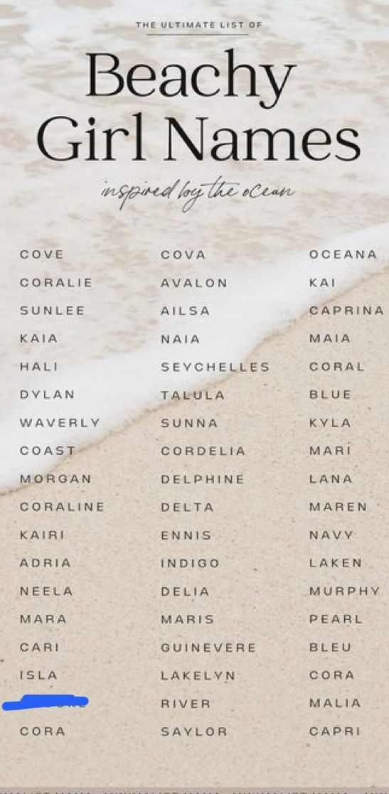 the ultimate list of beachy girl names for anyone who loves to call them home