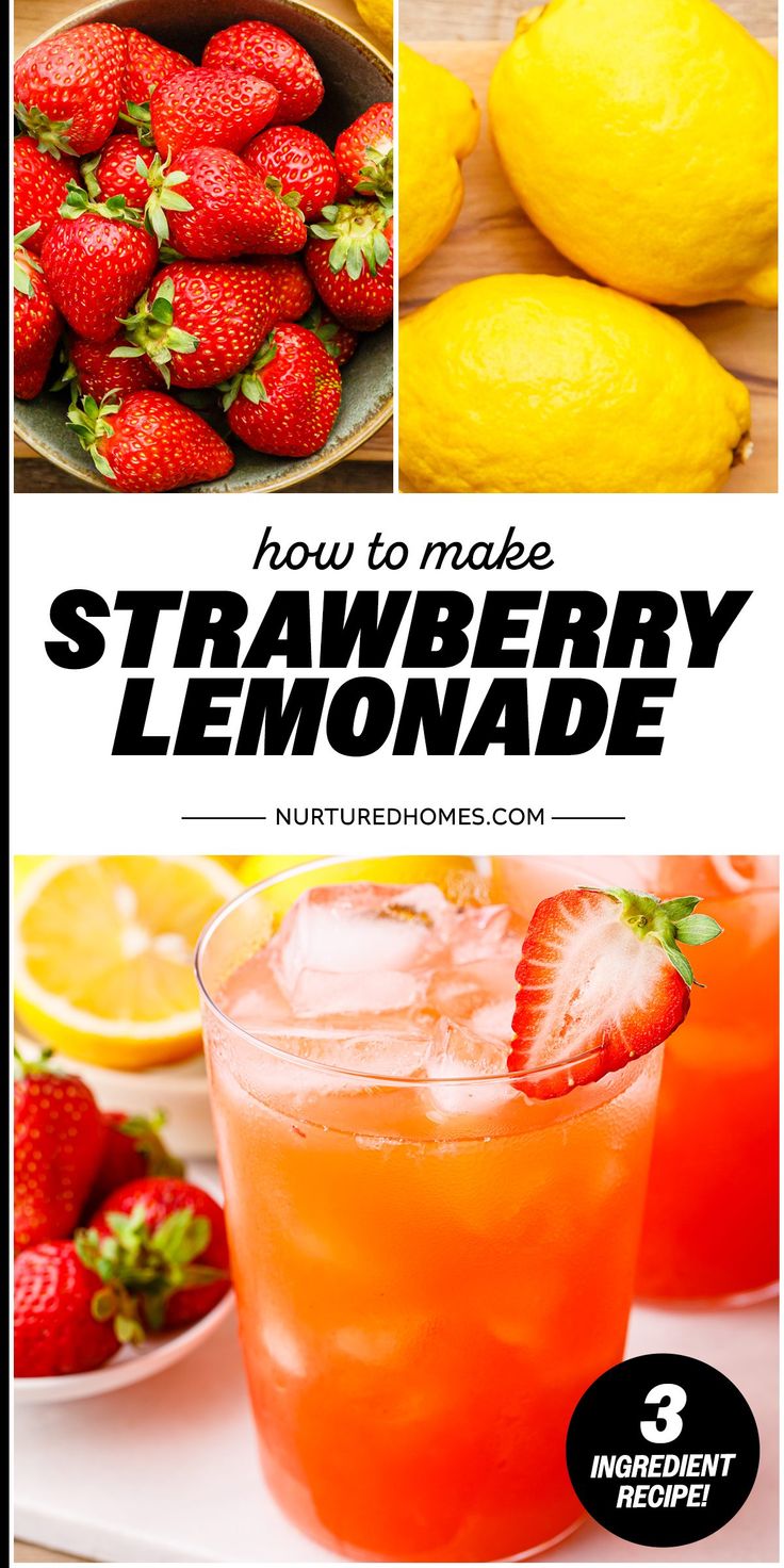 how to make strawberry lemonade in 3 easy steps