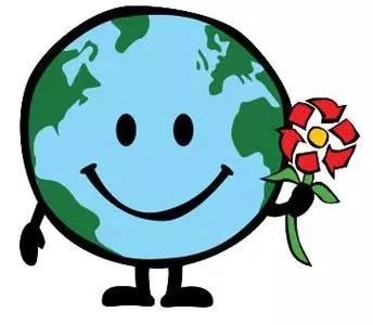 the earth is holding a flower and smiling