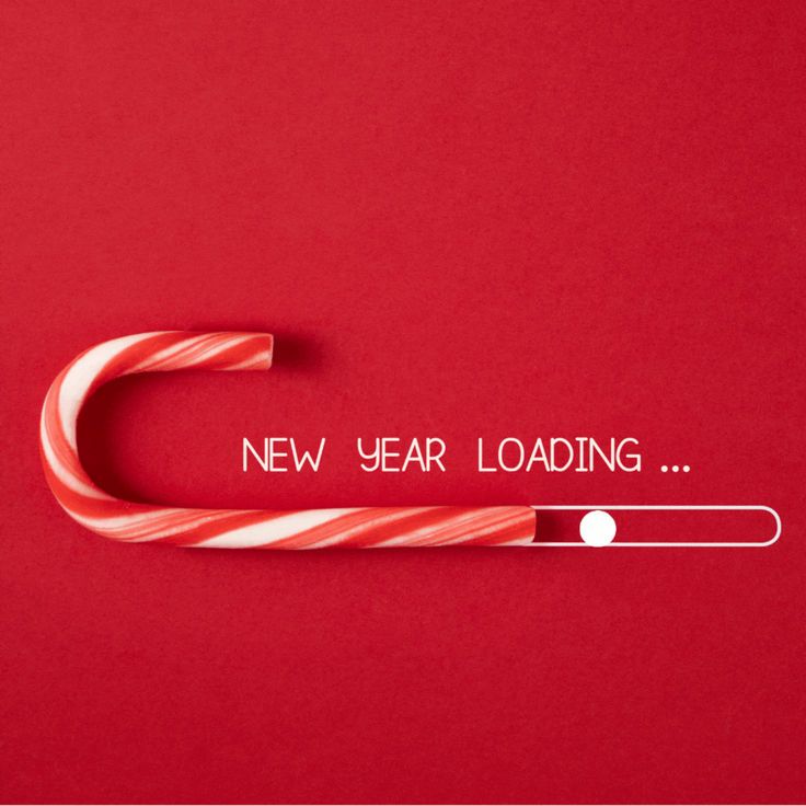 a candy cane with the words new year loading on it