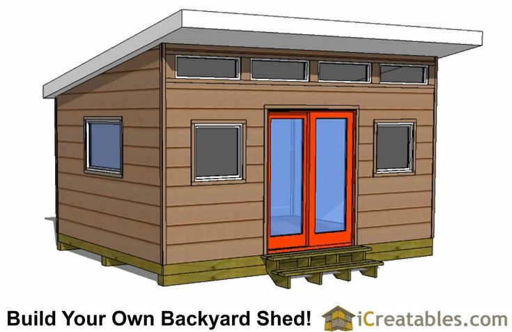 an image of a tiny house with the words build your own backyard shed on it