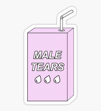 a pink box with the words male tears on it