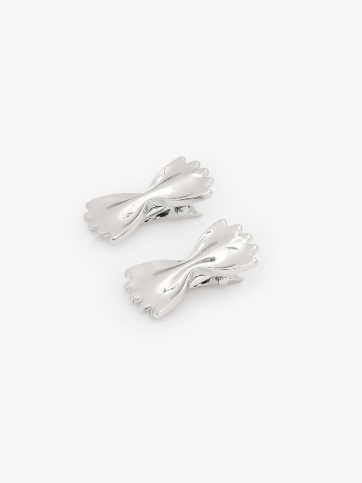 Farfalle Barrette Set - Silver Farfalle Pasta, Gift Wishlist, Silver Hair Clip, Lisa Says Gah, Turks And Caicos Islands, New Collection, Hair Clips, Hair Accessories, Pasta