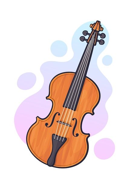 an orange violin sitting on top of a white background