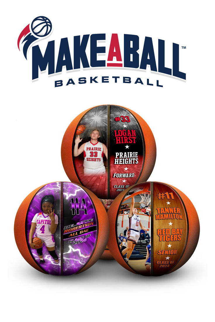 three basketballs are stacked on top of each other in front of the words make a ball