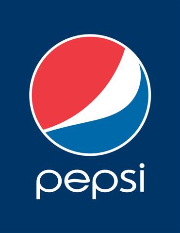 a pepsi logo on a blue background