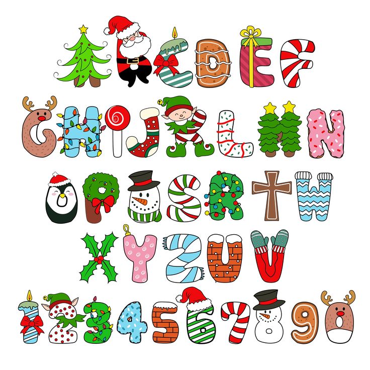 the letters are decorated with christmas decorations